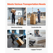 Bild in Galerie-Viewer laden, Amocart 500LBS Hand Truck Dolly with Non-Slip Wheels & Tie-down Strap Aluminum Alloy Portable Trolley for Moving Home Warehouse