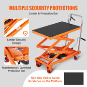 Load image into Gallery viewer, SucceBuy 330/770/1760Lbs Lifting Platform Hydraulic Car Lift Table Cart Heavy Duty Double Shear Wheelbarrow for Repair Motorcycl - AMOCART
