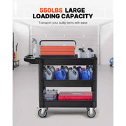 Load image into Gallery viewer, SucceBuy 2/3 Shelf Utility Service Cart Dolly with 360° Swivel Wheels Ergonomic Storage Handle for Warehouse/Garage/Cleaning