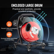 Load image into Gallery viewer, Amocart 50FT Drain Cleaner Machine Manual Feed Sewer Snake Auger with Wheels 4 Cutters & Air-activated Foot Switch for Homeuse