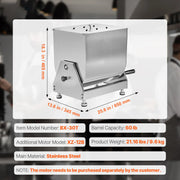 Charger l'image dans la visionneuse de galerie, Mélangeur à Viande Manuel SucceBuy 80L avec Réservoir Inclinable (Mélange Max 36,3 kg), Équipement de Traitement, Mélangeur en Acier Inoxydable avec Couvercle, Poignée et Réducteur d'Engrenage