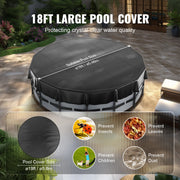 Load image into Gallery viewer, Amocart 18/15Ft Round Pool Cover Solar Covers for Above Ground Pools Safety Pool Cover with Drawstring Design Black