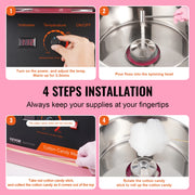 Load image into Gallery viewer, SucceBuy Electric Cotton Candy Machine Candy Floss Maker Commercial Cotton Candy Machine w/ Stainless Steel Bowl and Sugar Scoop - AMOCART
