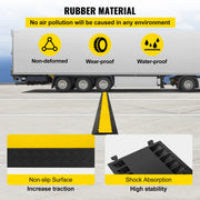 Load image into Gallery viewer, SucceBuy 1 Pack 5 Channels Cable Protectors Ramp Heavy Duty Cable Cover Guard Wire Cord Ramp Driveway Rubber Traffic Speed Bumps