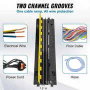 Load image into Gallery viewer, Amocart Cable Protector Ramp 1/3/5 PCS 2Channel Heavy Duty Wire Cord Cover Ramp with TPR Flip-Open Top Cover Traffic Speed Bump