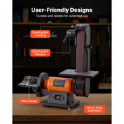 Charger l'image dans la visionneuse de galerie, Amocart 6in Disc Sander & 2in x 42in Belt Sander 420W Bench Belt Disc Sanders Combo for DIY Woodworking Furniture Refinishing