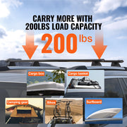 Bild in Galerie-Viewer laden, Amocart Roof Rack Cross Bars with Grooved Side Rails 200lbs Aluminum Crossbars with Locks for Rooftop Cargo Carrier Bag Luggage