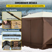 Load image into Gallery viewer, SucceBuy Pop-up Camping Gazebo Camping Canopy Shelter 6 Sided 12' x 12' / 10' x 10' Sun Shade Tents & Canopies Camping & Hiking