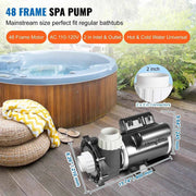 Load image into Gallery viewer, Amocart 2 Speed SPA Pump 48/56-Frame AC110-120V SPA Pump 1.5HP/3HP/4HP High Speed 2'' Port 90° Rotational Interface for Hot Tub