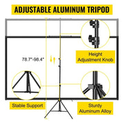 Load image into Gallery viewer, 【Upgraded】Amocart 100 Inch Tripod Projector Screen with Stand 16:9 4K HD Portable Projection Home Cinema for Indoor & Outdoor P
