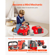 Load image into Gallery viewer, Amocart 60 Pcs Kids Mechanic Car Repair Set with Removable Parts & Horn Workshop Set Engine Toy for Toddler Children Gift