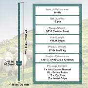 Load image into Gallery viewer, SucceBuy Fence Post T-Post Heavy Duty Metal Fence Post Sturdy Steel Fence Stakes for Garden Yard Lawn Farms Outdoor Wire Fencing