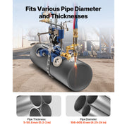 Load image into Gallery viewer, SucceBuy CG2-11Y Manual Pipe Cutting Machine 0.2"-2" Thick Pipe Beveling Machine w/ 82in Chain Portable Torch Beveling GasCutter - AMOCART