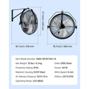 Bild in Galerie-Viewer laden, Amocart Industrial Wall Mount Fan High Velocity Waterproof Wall Fan with Aluminum Blades for Workshop Warehouse Greenhouse