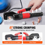 Load image into Gallery viewer, Amocart AWG12-2/0 Crimping Tool Copper And Aluminum Terminal Battery Lug Hydraulic Crimper,with a Cutting Pliers, Gloves