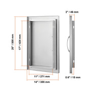 Load image into Gallery viewer, SucceBuy BBQ Access Door Stainless Steel Flush Mount Door Wall Vertical Door w/ Recessed Handle Grilling Station Outside Cabinet