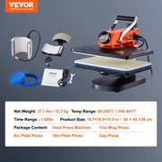 Load image into Gallery viewer, SucceBuy 5/6 in 1Heat Press Machine 12 x 15inches Fast Heating 360 Swing Away Digital Sublimation Transfer T-Shirt Vinyl Printer - AMOCART