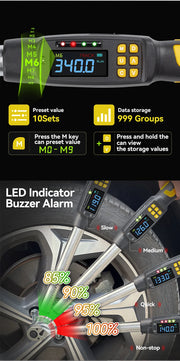 Charger l'image dans la visionneuse de galerie, Clé dynamométrique numérique 1/2'' Précision 2% Outils à main 1/4'' 3/8'' Clé dynamométrique numérique pour auto, moto, vélo Waxtron Hot