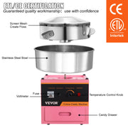 Load image into Gallery viewer, SucceBuy Electric Cotton Candy Machine Commercial Floss Maker w/ Stainless Steel Bowl Sugar Scoop and Drawer for Birthday Party - AMOCART