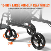 Bild in Galerie-Viewer laden, Amocart 2 in 1 Rollator Walker & Transport Chair for Seniors Folding Rolling Walker Wheelchair Combo & Aluminum Mobility Walker