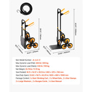 Load image into Gallery viewer, Amocart 440/770 lbs Stair Climbing Cart Folding Trolley Cart with Telescoping Handle 6 Wheels 2 Bungee Cords for Home Groceries