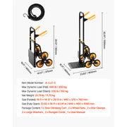 Load image into Gallery viewer, Succebuy 440/770 lbs Stair Climbing Cart Folding Trolley Cart with Telescoping Handle 6 Wheels 2 Bungee Cords for Home Groceries - AMOCART