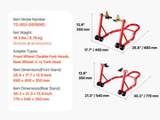 Load image into Gallery viewer, SucceBuy Motorcycle Stand Lift 850lbs Front Rear Combo Stand Lift Front Wheel Dual-Fork Stand Rear U+L Fork Swingarm Spool Stand - AMOCART
