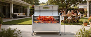 Bild in Galerie-Viewer laden, SucceBuy 46/52 Inch Stainless Steel Rotisserie Grill Outdoor BBQ Pig Lamb Charcoal Spit Roaster Kit