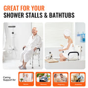 Load image into Gallery viewer, SucceBuy Shower Chair with Back Adjustable Height for Bathtub Non-slip Bathroom Bench Seat for Elderly Disabled 350 LBS Capacity - AMOCART