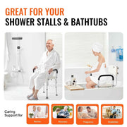 Load image into Gallery viewer, Amocart Shower Chair with Back Adjustable Height for Bathtub Non-slip Bathroom Bench Seat for Elderly Disabled 350 LBS Capacity