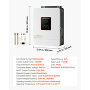 Load image into Gallery viewer, SucceBuy 3000W/4000W Hybrid Solar Inverter 24V DC to 230V AC Built-in Solar Controller Compatible with Lead Acid Lithium Battery - AMOCART