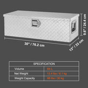 Bild in Galerie-Viewer laden, Amocart Heavy Duty Aluminum Truck Bed Tool Box, Diamond Plate Tool Box with Side Handle and Lock Keys for Pickup, Truck Bed, RV