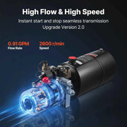 Load image into Gallery viewer, Amocart Hydraulic Power Unit 3200 PSI Max Relief Pressure & 0.91GPM Flow Rate with Metal Reservoir for Dump Trailer Car Lifting