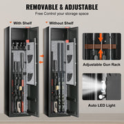 Bild in Galerie-Viewer laden, Amocart 3-8 Rifles Gun Safe w/ Digital Keypad & Lock Gun Storage Cabinet with Removable Storage Shelf for Home Long Gun Pistols