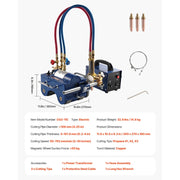 Load image into Gallery viewer, Amocart Electromagnetic Gas Pipe Cutting Machine 2"-30"/Min Automatic Beveler for 0.2"-4" Thick Tube Features Adjustable Angles