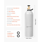 Load image into Gallery viewer, SucceBuy CO2 Tank 20 lbs New Aluminum Alloy Cylinder CO2 Air Tank with Light Spray Coating CGA320 Valve Purple Copper Siphon - AMOCART