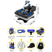 Load image into Gallery viewer, SucceBuy 5/8in1 15x15"/12x15"Dual-tube Heating Insulation Cotton Heat Press Sublimation Machine 360°Swing Design for Tshirts Etc