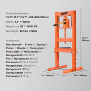 Load image into Gallery viewer, Amocart Hydraulic Shop Press 6T H-Frame Hydraulic Garage/Shop Floor Press Press with Plates for Garage