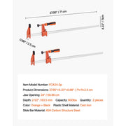 Load image into Gallery viewer, SucceBuy Bar Clamps 2Pcs 50" Parallel Clamp Set F Clamp w/ 1100lbs Load Limit High-strength Plastic and Carbon Steel Wood clamp