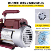 Bild in Galerie-Viewer laden, Amocart 4.5CFM 1/3HP HVAC Refrigerant Vacuum Pump Refrigeration Single-Stage Set for Household Air Conditioning Vacuum Packing