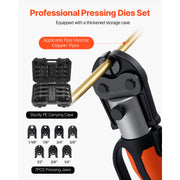 Load image into Gallery viewer, Amocart 7 PCS Pressing Jaws 1/4 in to 1-1/8 in for RLS Copper Pipes Suitable for High Pressure HVAC/R Applications - with Case