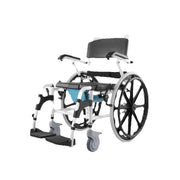 Load image into Gallery viewer, SucceBuy Shower Wheelchair 17.5in Bathroom Wheelchair for Inside Shower Adjustable Rolling Shower Chair for Disabled Adult - AMOCART