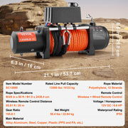 Load image into Gallery viewer, SucceBuy 13500lbs Electric Winch Car Truck Winch with 80ft Synthetic Rope Wireless & Wired Remote Control for Towing Off-Road