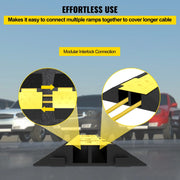 Load image into Gallery viewer, Amocart 2 Channel Cable Protector Ramp Wire Cable Cover Cord Guard Rubber + PVC 11000LBS Speed Bump Parking Driveway Traffic