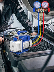 Load image into Gallery viewer, SucceBuy 3CFM 1/4HP Single Stage Air Vacuum Pump HVAC R134a R12 R22 R410a A/C Refrigeration Kit AC Manifold Gauge R134 Can Tap