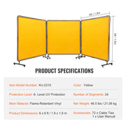 Load image into Gallery viewer, SucceBuy Welding Screen with Frame 6' x 6' 3 Flame-Resistant Vinyl Welding Protectionon 12 Swivel Wheels for Workshop Red/Green - AMOCART