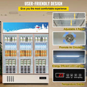 Load image into Gallery viewer, SucceBuy Triple Swing Door Commercial Refrigerator Display Fridge Upright Beverage Cooler Glass Door with LED Light