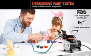 Load image into Gallery viewer, SucceBuy Professional Dual-Action Airbrush Kit 120W Electric Spray Gun Air Brush Painting Art Nail Tattoo Makeup Model Sprayer