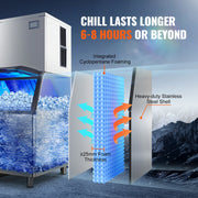 Bild in Galerie-Viewer laden, Amocart Commercial Ice Maker 400LBS/24H Ice Making Machine w/ 330.7LBS Large Storage Bin Auto Self-Cleaning Ice Maker Machine