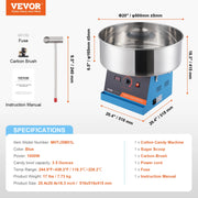Load image into Gallery viewer, SucceBuy Electric Cotton Candy Machine Candy Floss Maker Commercial Cotton Candy Machine Stainless Steel Bowl and Sugar Scoop